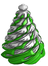 Spiraalvormige kerstboom-fidget in de vorm van sneeuwvlok en kerstboom