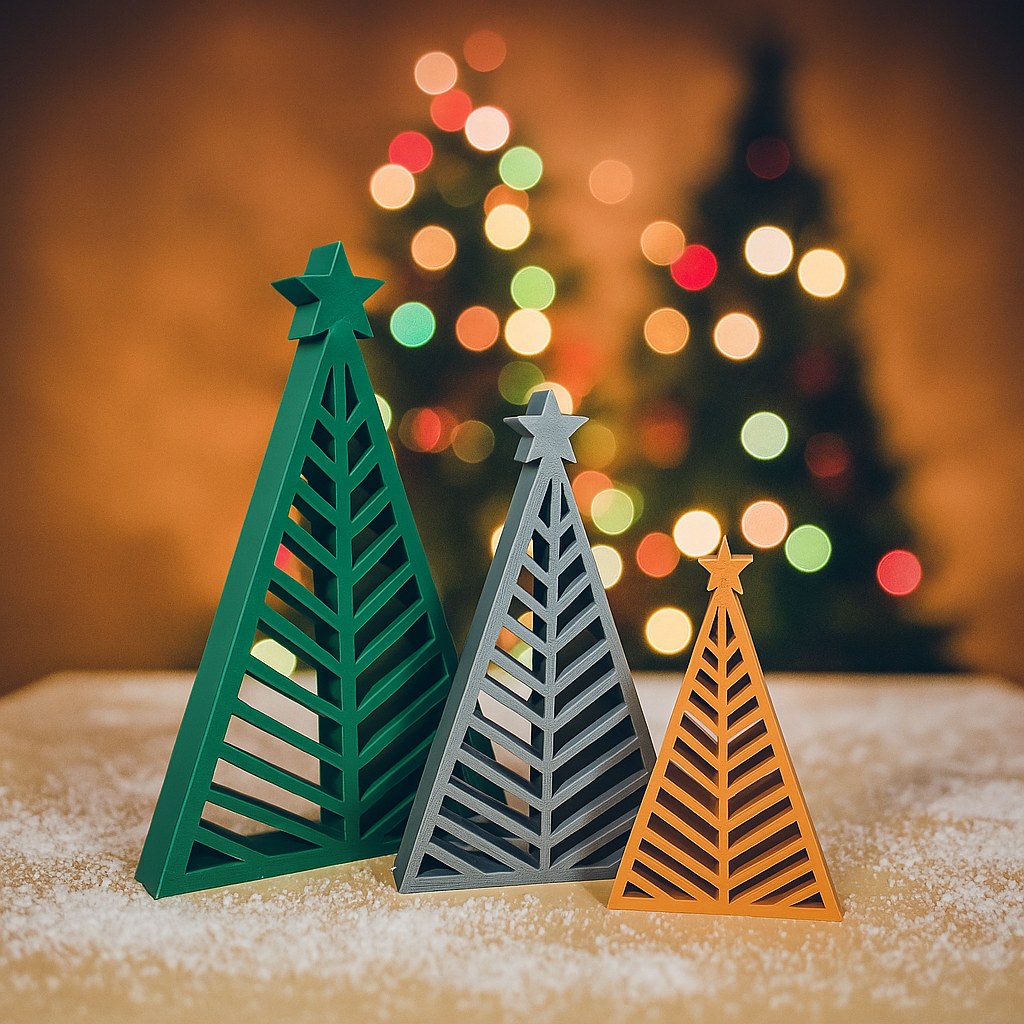 Kerstboomfiguur in geometrisch design, 3 maten