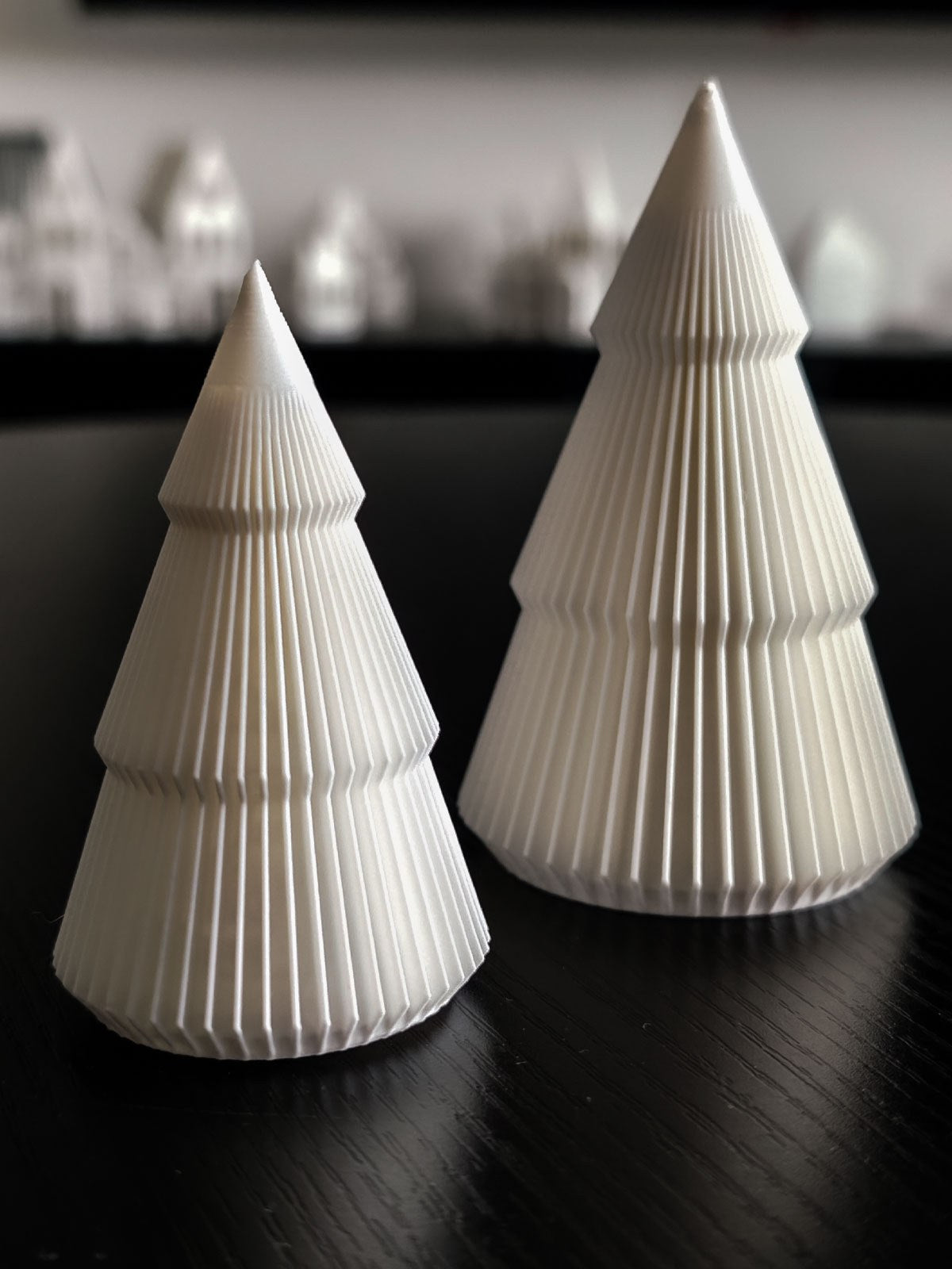 Minimalistische minikerstboompjes