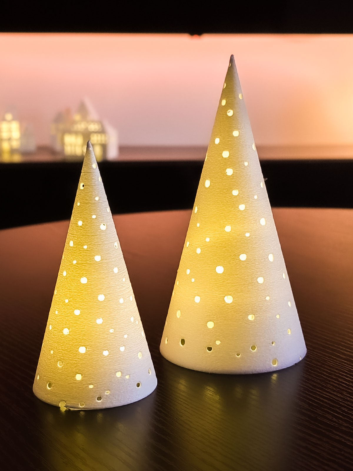 Kerstboom voor led-theelichtje met lichtopeningen