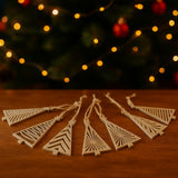 Moderne kerstboomversiering – set van 6 geometrische boompjes