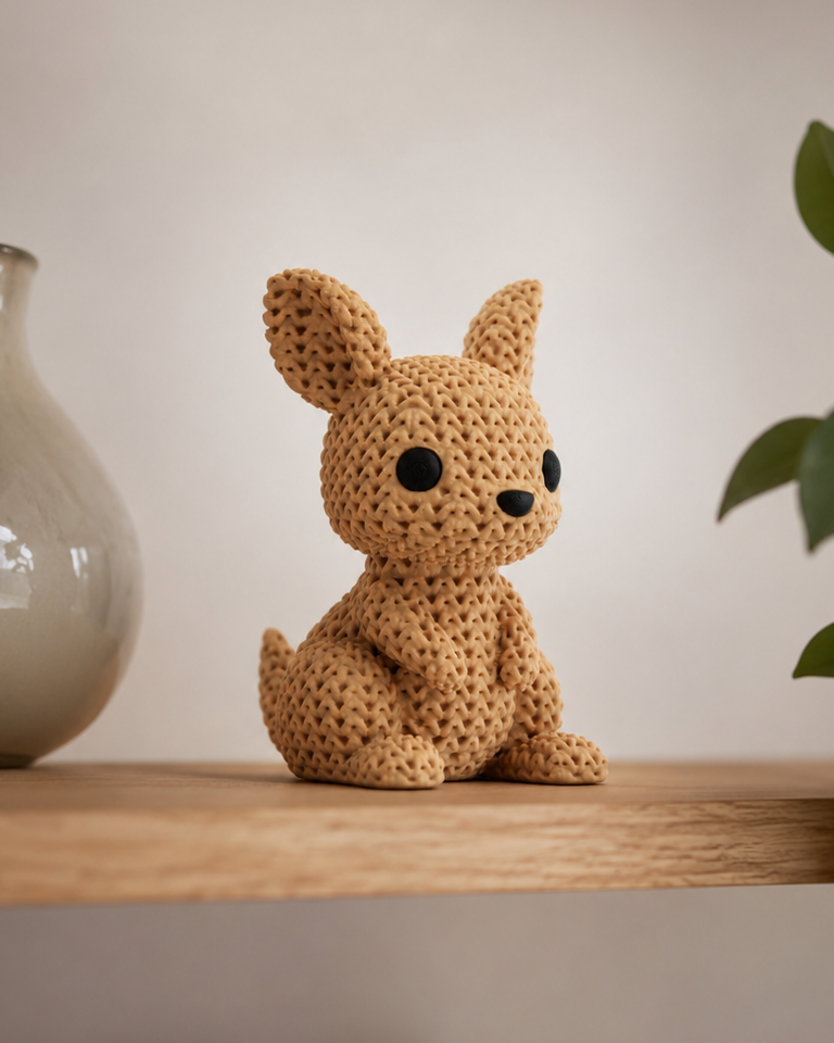 Figuur kangoeroe – Getextureerde decoratie voor de plank