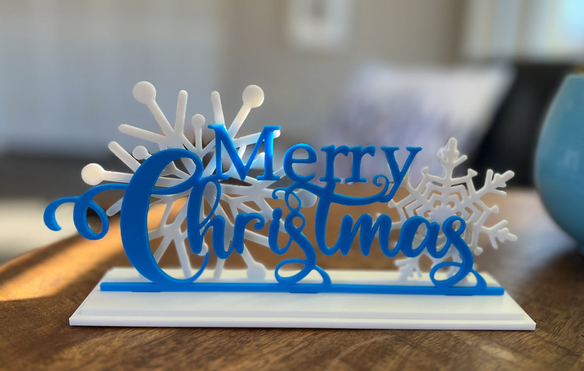 Merry Christmas-bord – staande kerstdecoratie in 3 delen