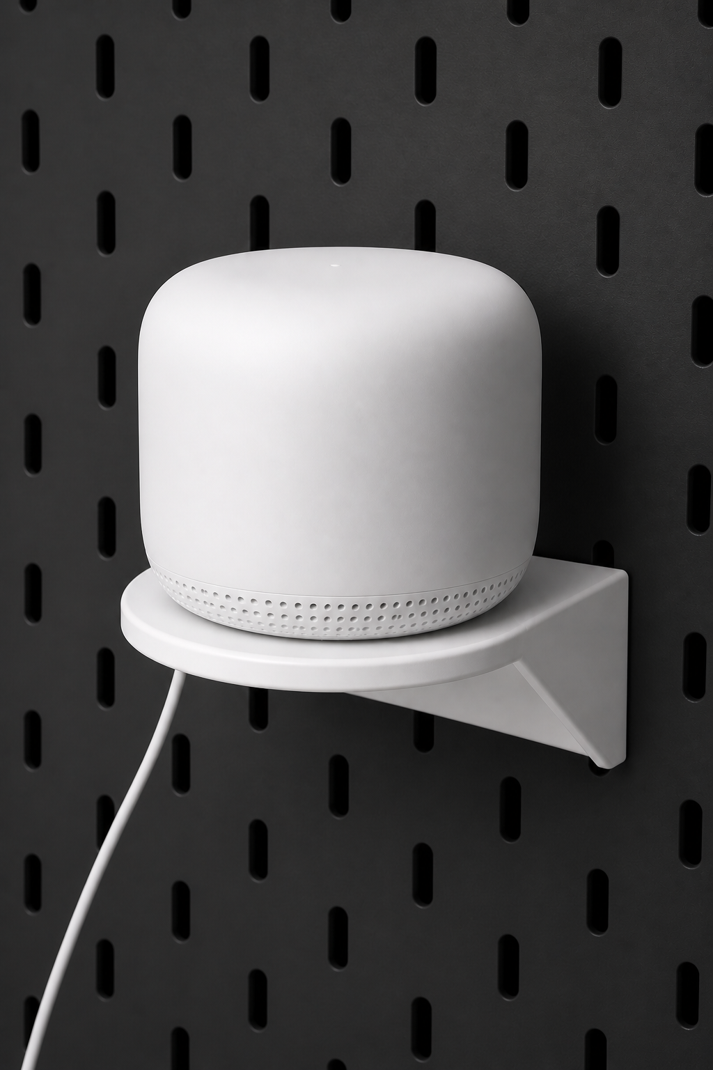Plankje voor Google Nest Wifi op IKEA Skådis-gaatjesbord