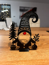 Plat kerstkabouterfiguurtje met voet