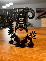 Plat kerstkabouterfiguurtje met voet