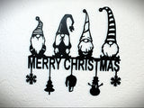 Wanddecoratie met 4 kabouters en kerstgroet