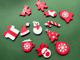Twaalf sleutelhangers met kerstmotieven