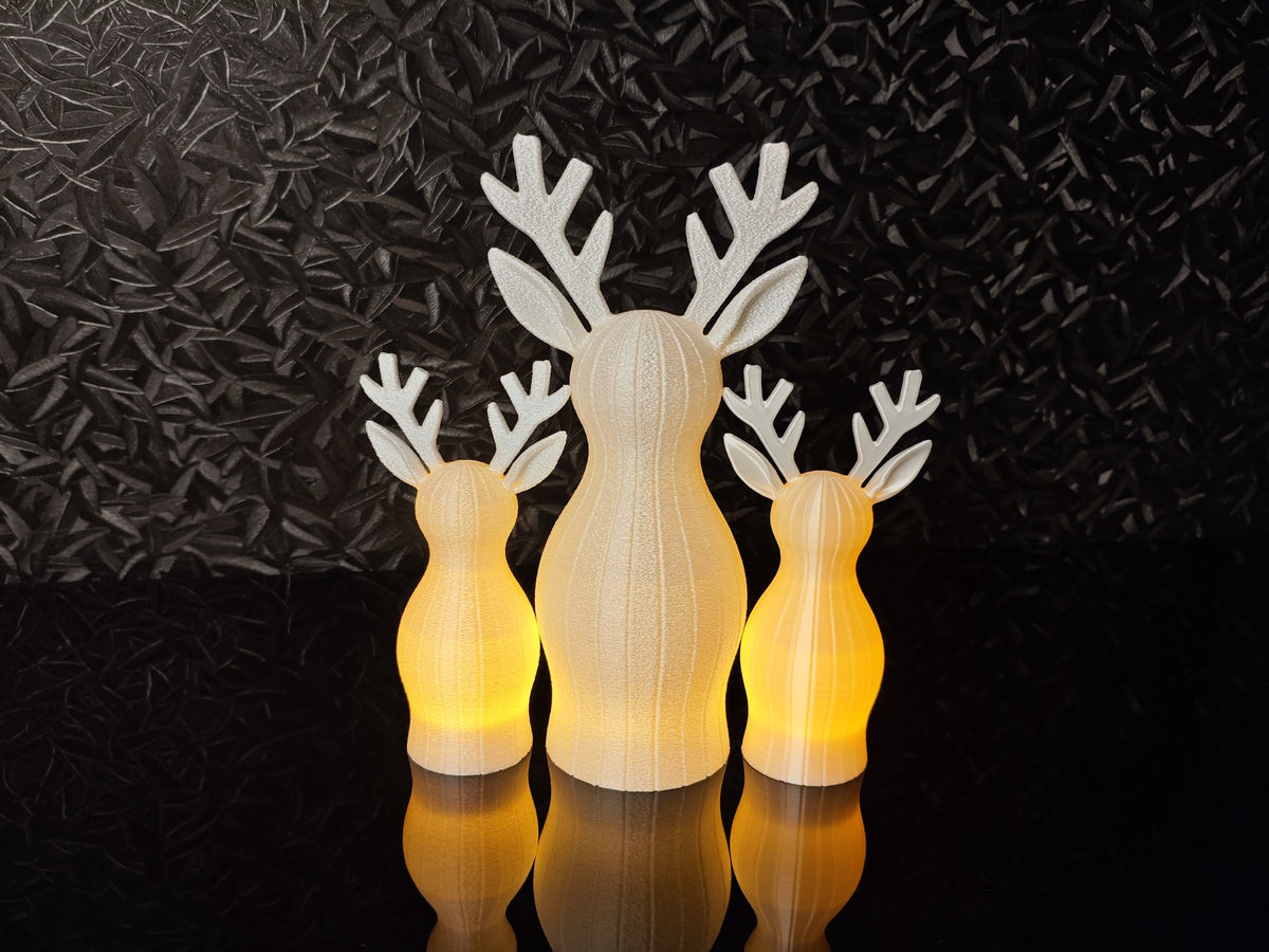 Rendierfiguurtje met structuuroppervlak en led-theelichtje