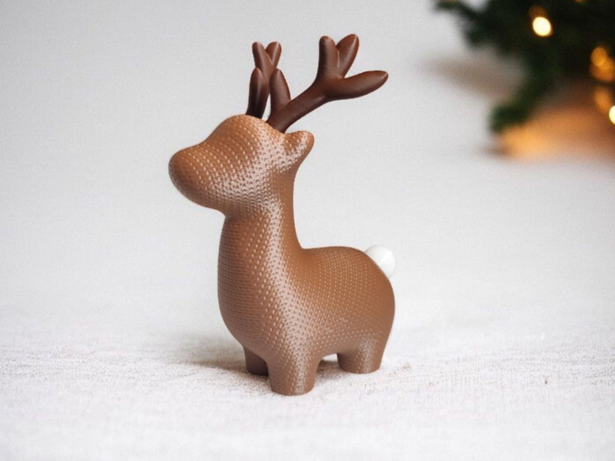 Rendierfiguurtje met gebreide look – mollig kerstfiguurtje