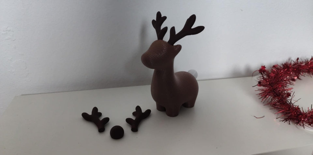 Rendierfiguurtje met gebreide look – mollig kerstfiguurtje