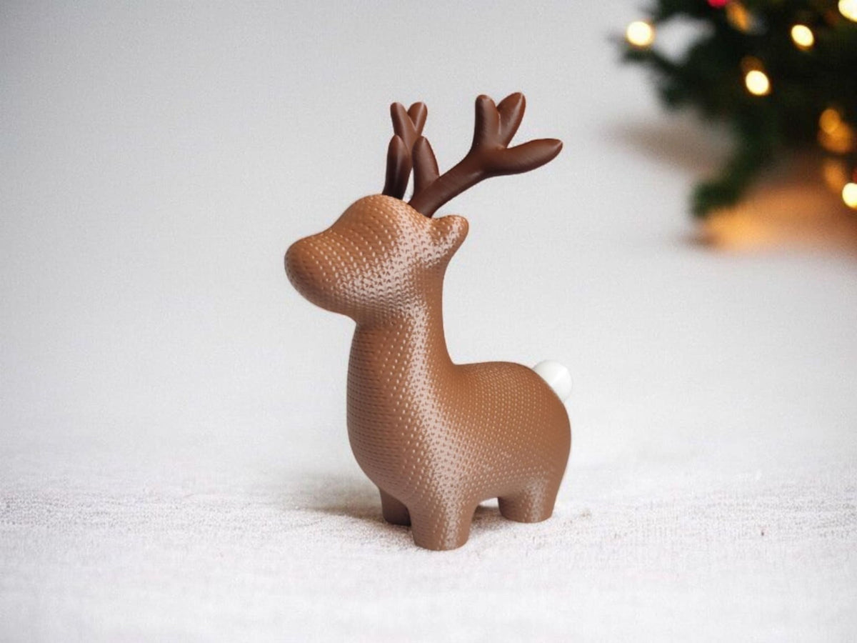 Rendierfiguurtje met gebreide look – mollig kerstfiguurtje