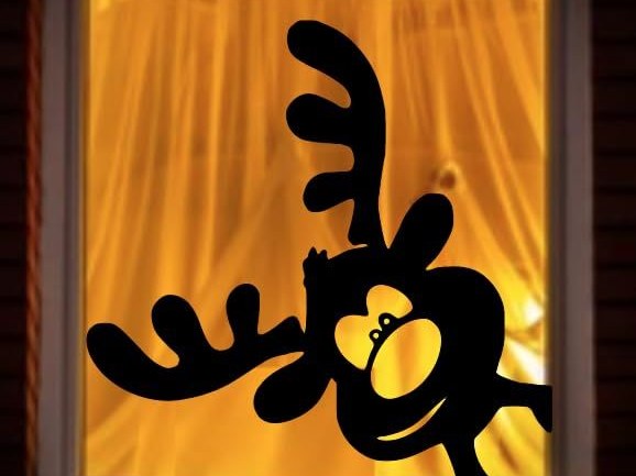 Rendierfiguurtje voor in het raam – kerstdecoratie