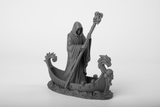 Death Arrived – gothic beeld op een donkere houten plank in het schijnsel van kaarsen