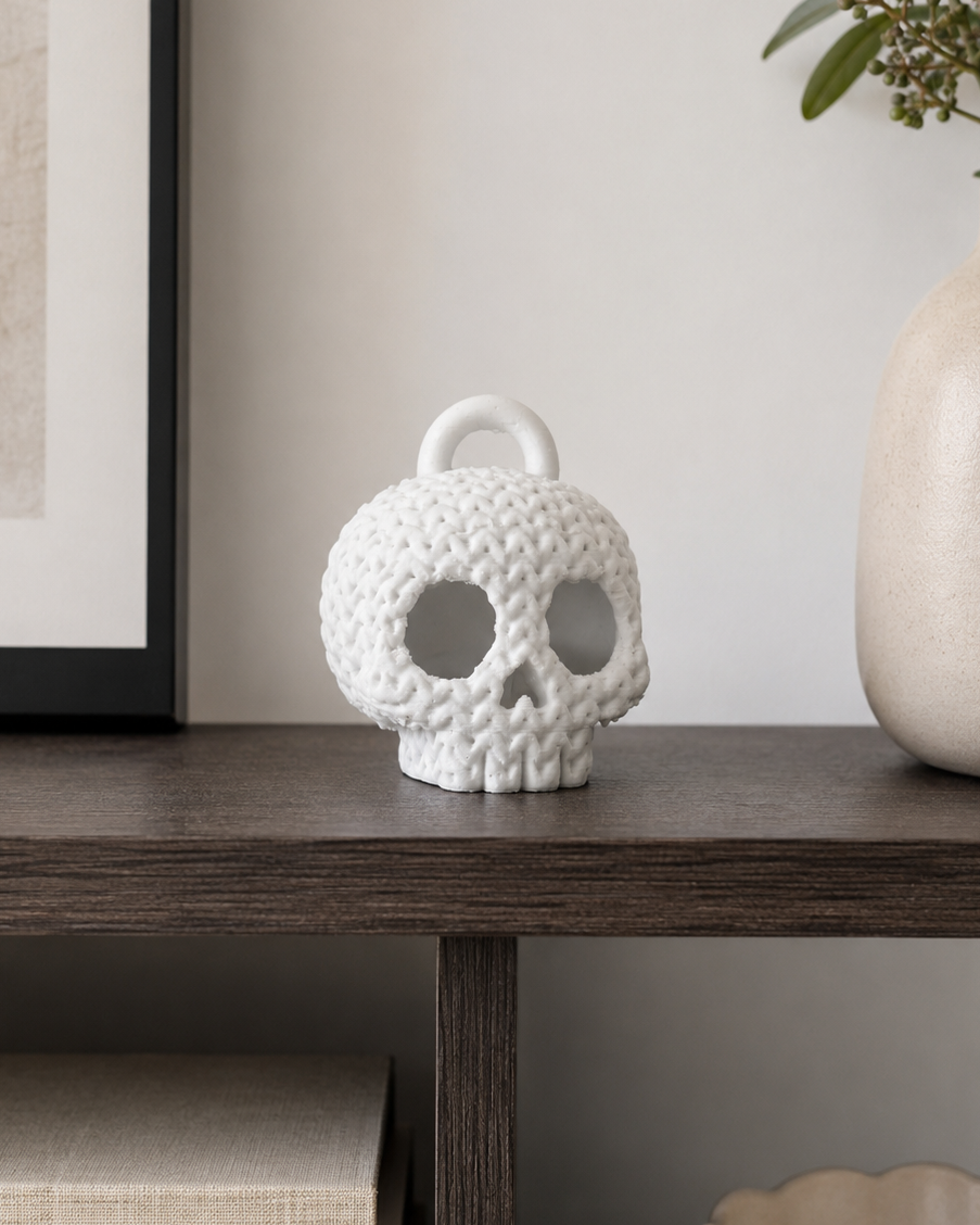 Figuur doodshoofd in gehaakte look – Halloweendecoratie