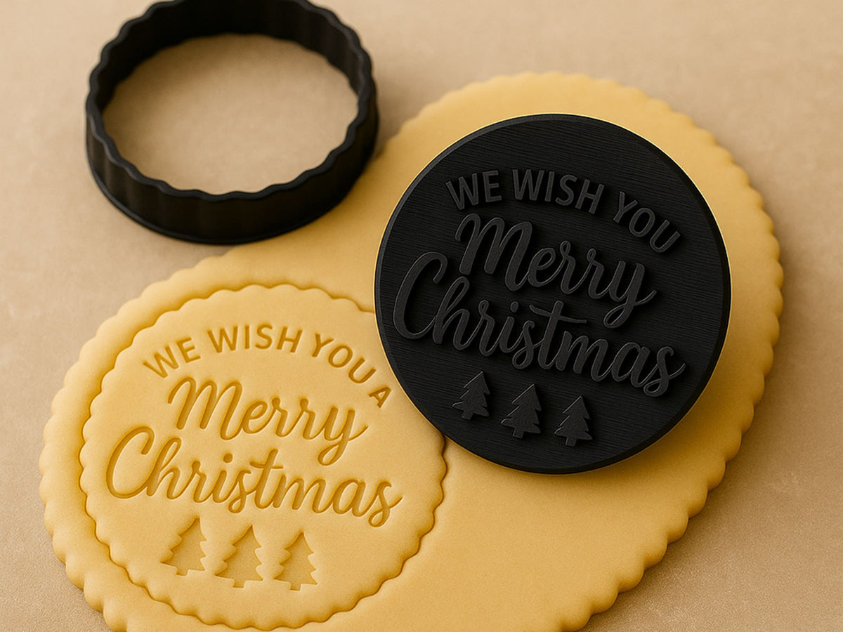 Koekjesuitsteekvorm en stempel – Merry Christmas