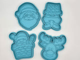 Koekjesuitsteekvormen met kerstman en rendier