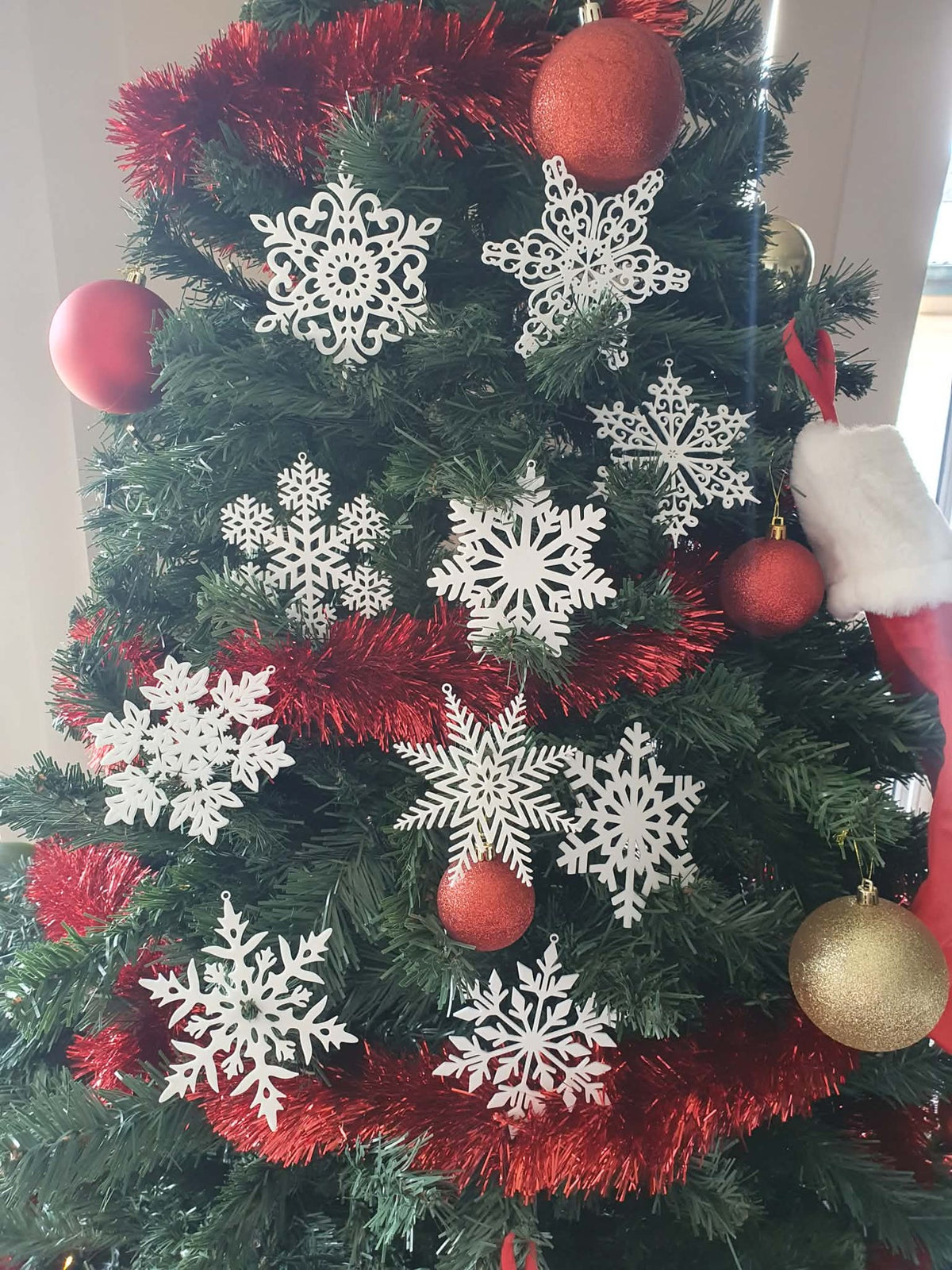 Sneeuwvlok als kerstboomversiering