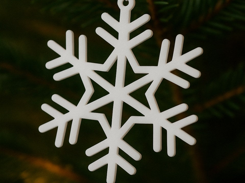 Gedetailleerde sneeuwvlok met ophanggat