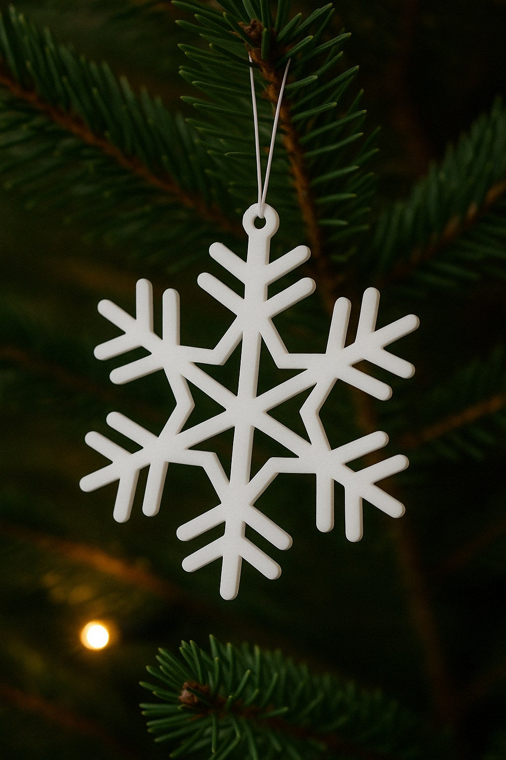 Gedetailleerde sneeuwvlok met ophanggat