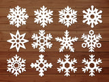 Sneeuwvlokdecoratie – set van 12 voor de kerstboom