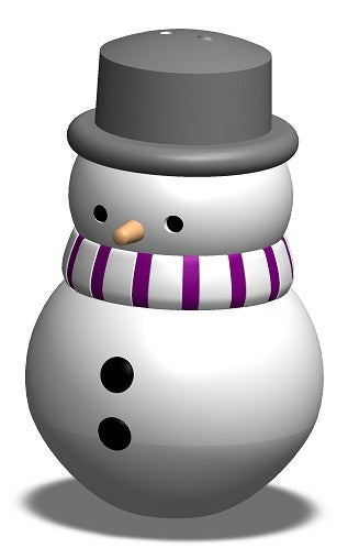 Sneeuwpopfiguurtje met sjaal en hoge hoed