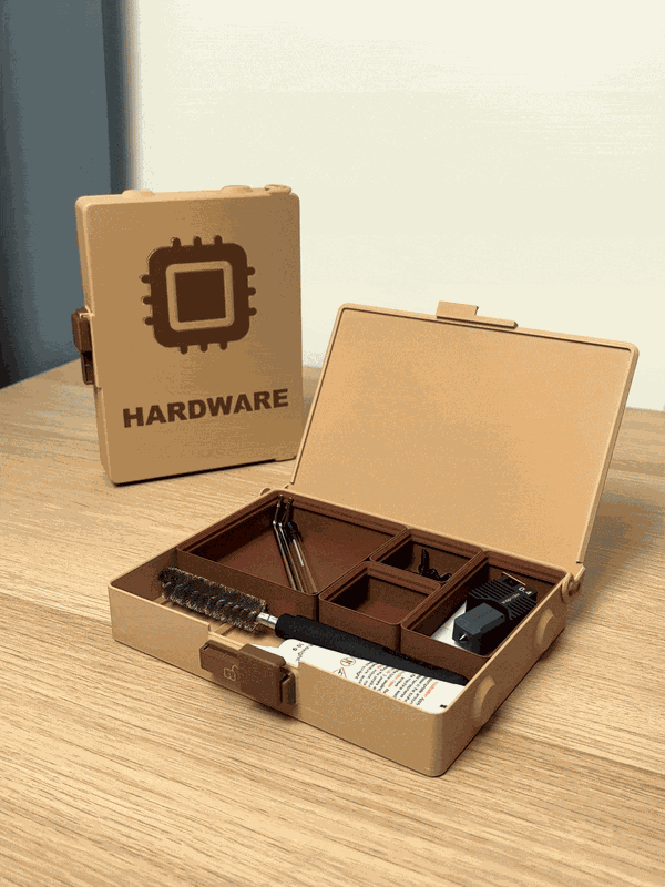 Gridfinity-opbergbox 4×3 – stapelbaar met schuifslot