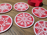 Onderzetters met sneeuwvlokken voor kerst – 6 motieven