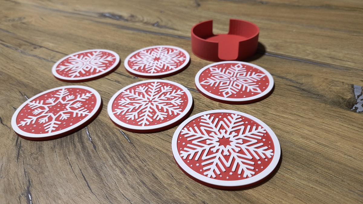 Onderzetters met sneeuwvlokken voor kerst – 6 motieven