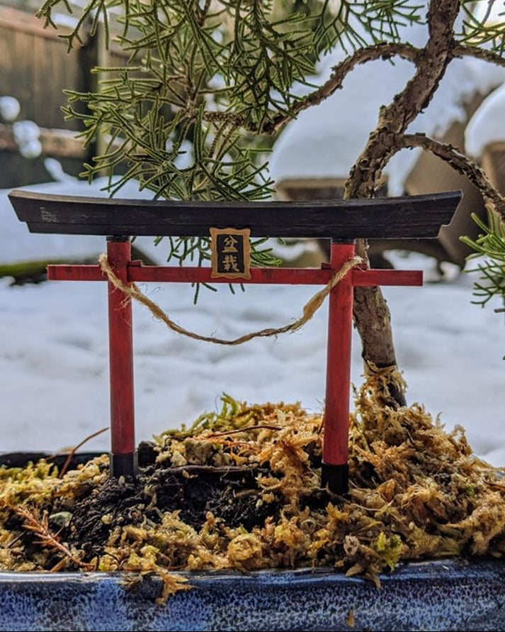 Inari-toripoort voor bonsai – miniatuur van 8 cm