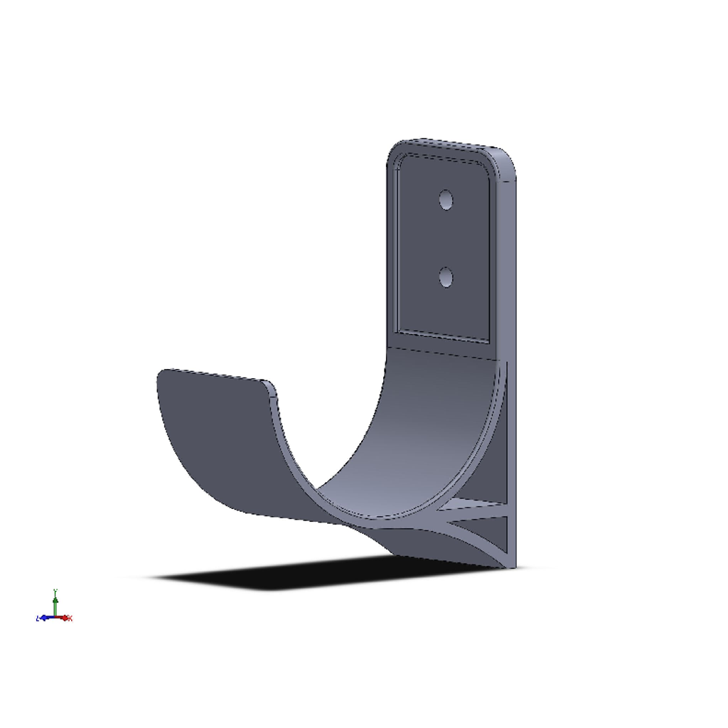 Wandhouder voor longboard en skateboard met wielen van 90 mm