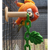 Hangend kettingspeeltje voor vogelkooi met wijnbladeren