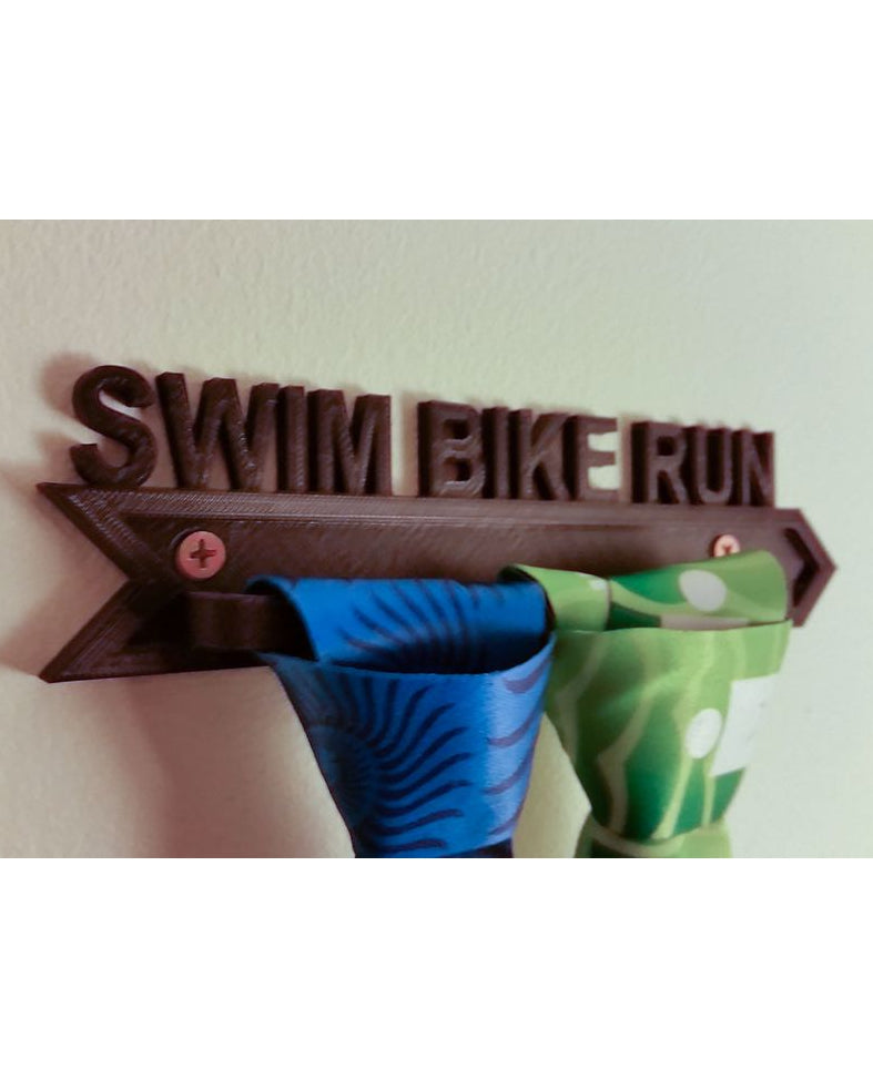 Medaillehouder voor triatlon – Swim Bike Run-wandhouder