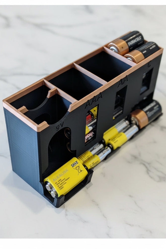 Batterij-organizer voor AA, AAA, C, D en 9V