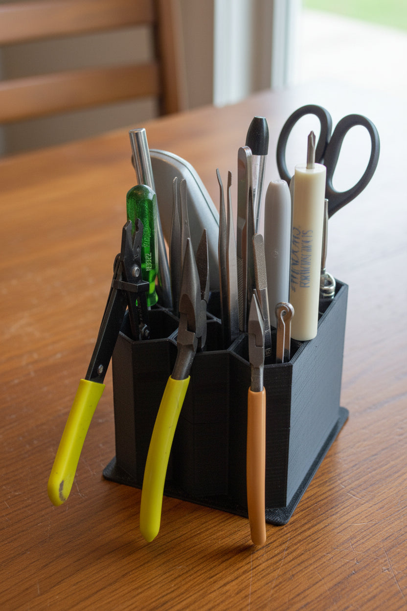 Gereedschapshouder voor op het bureau – organizer voor de werkplaats