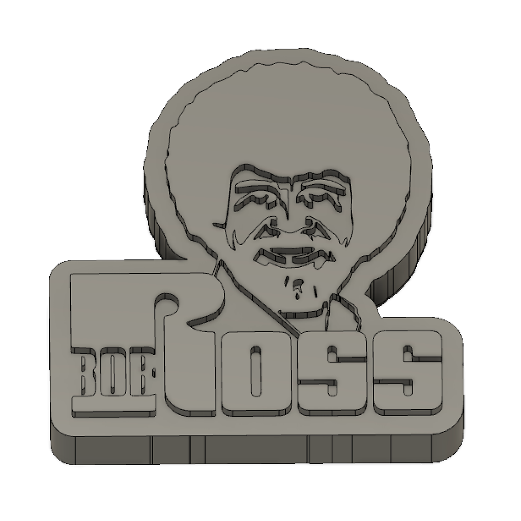 Bob Ross-logo als 3D-print