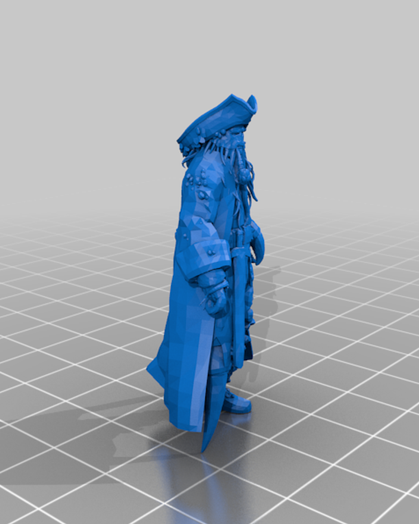 3D-geprint Davy Jones-piratenfiguur